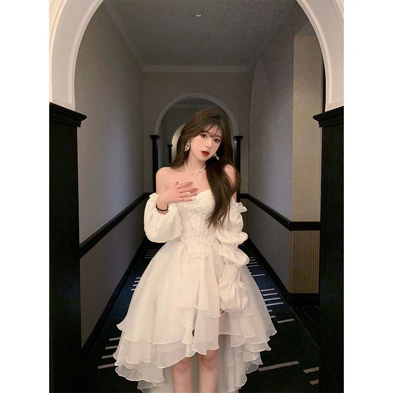 Women's Fashionable Temperament One-shoulder Dress