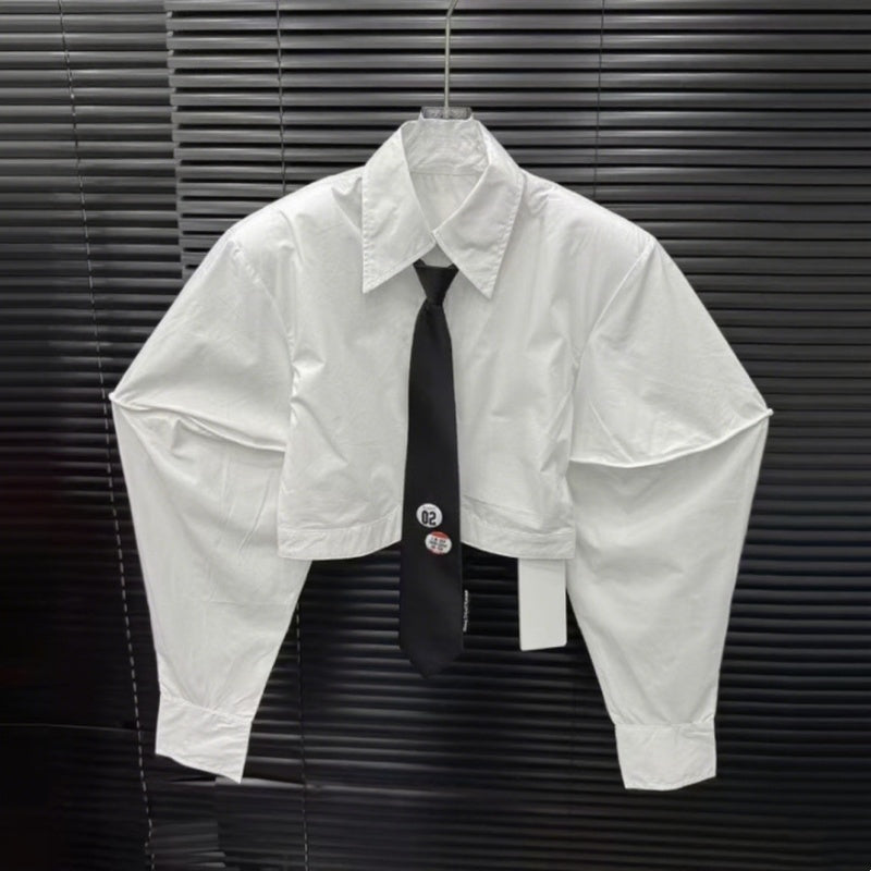 New Women's Clothing With Tie Short Shirt Fashion