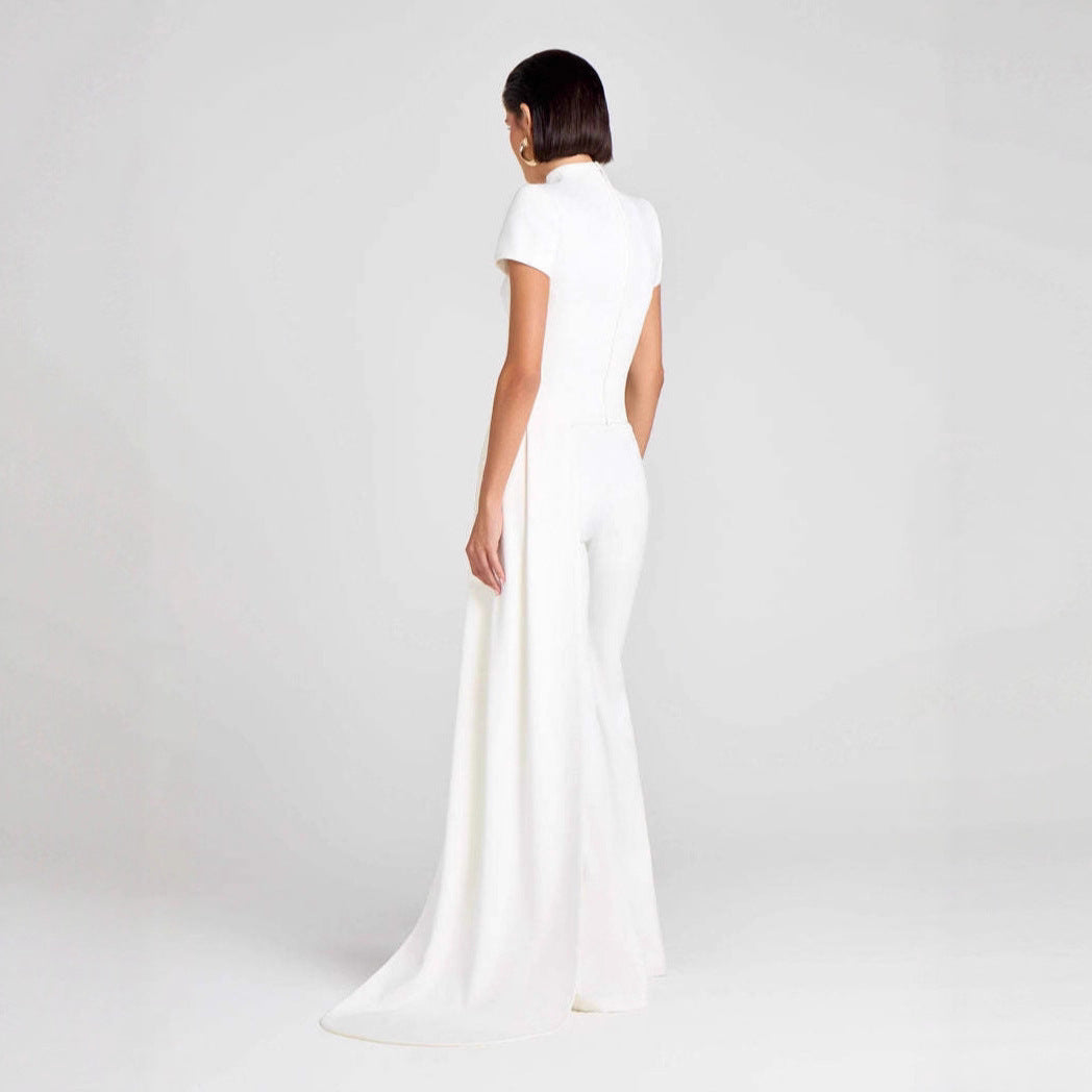 Draped Pants Sculpture Elegant Blouse And Pants Simple Female