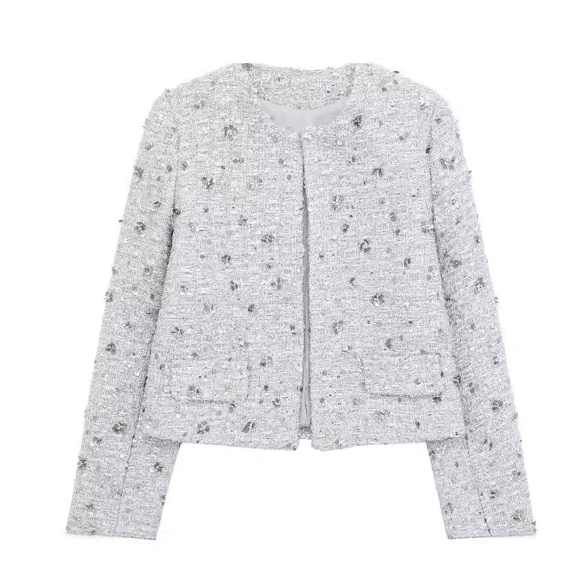 Women's Wear High Quality Sequined Casual Coat