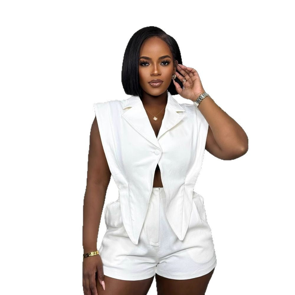 Casual Irregular Hem Slim V-neck Jumpsuit