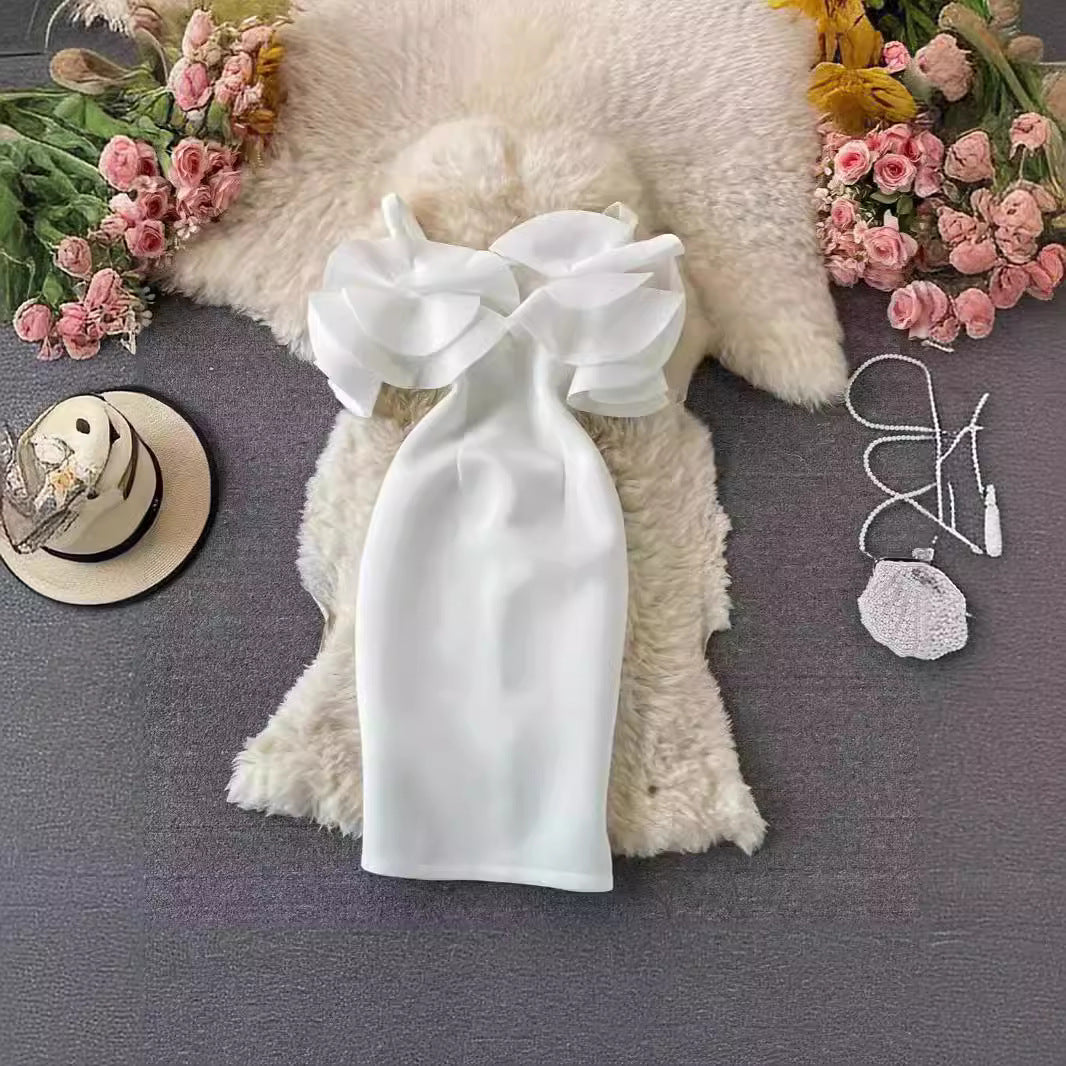 Women's Off-shoulder Shoulder-baring Sheath Dress