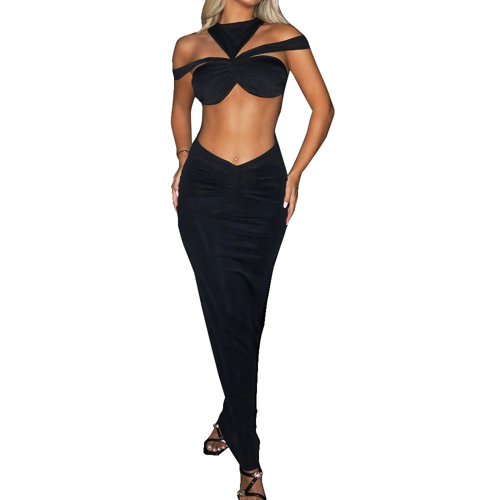 Personalized Cropped Sheath Sleeveless European And American Skirt Suit