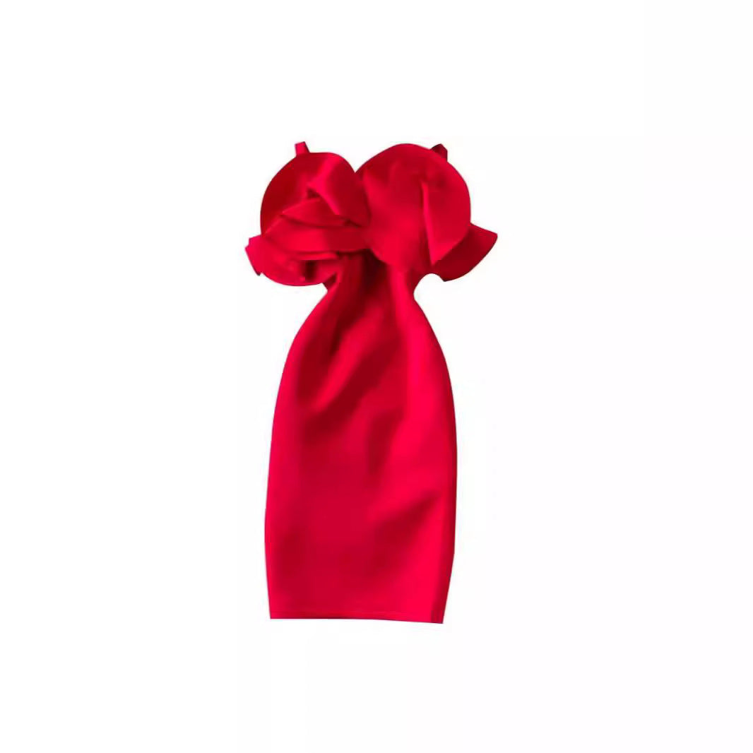Women's Off-shoulder Shoulder-baring Sheath Dress
