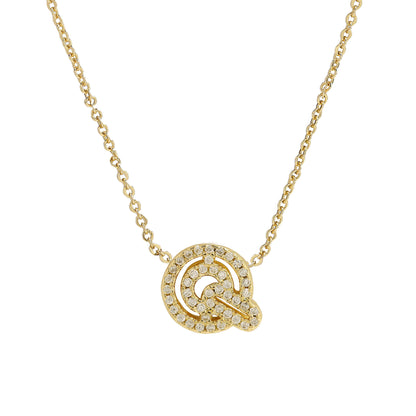 Brass 18K Inlaid Zirconium 26 English Small Letters Pendant Necklace