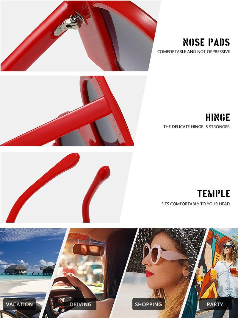 Round Large Frame Sunglasses Cool Contrast Color