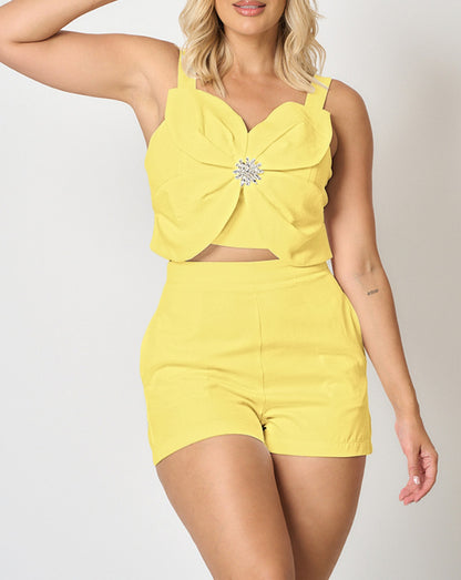 Fashion Casual Vest Shorts Set Women's Clothing