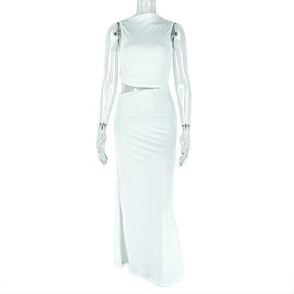 Slim Fit Fashion Casual Skirt Suit Irregular Top Hip Skirt