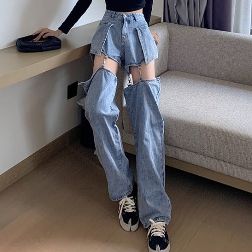 Straight Loose High Waist Slim Thin Pants Trend
