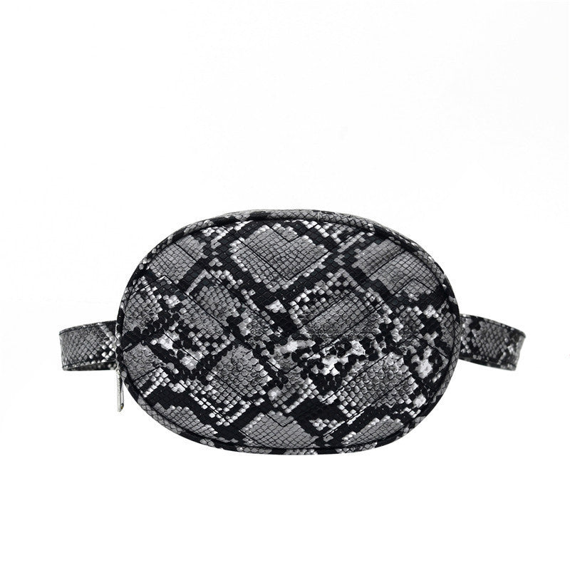 Snakeskin pattern ladies belt bag