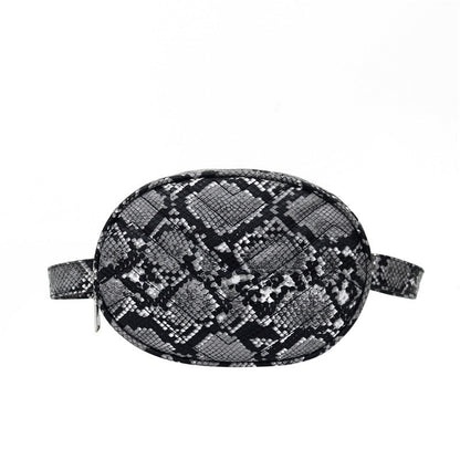 Snakeskin pattern ladies belt bag
