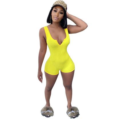 Women's European And American Slim Shorts Jumpsuit