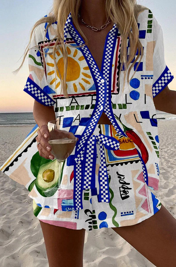 Personalized Gorgeous Digital Printing Casual Suit Women
