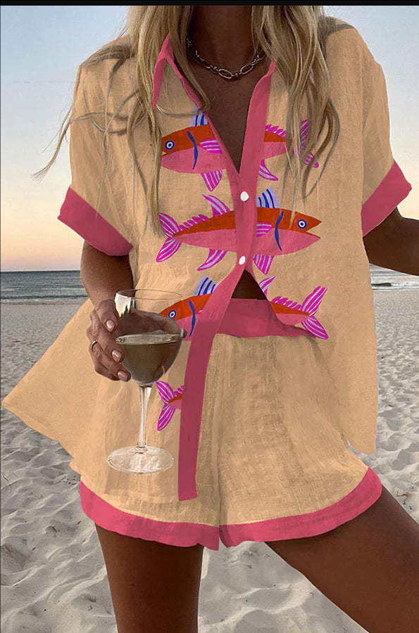 Personalized Gorgeous Digital Printing Casual Suit Women