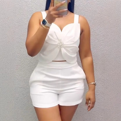 Fashion Casual Vest Shorts Set Women's Clothing