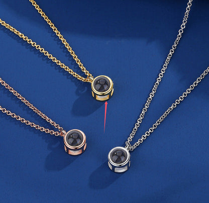 Projection Necklace Circular Collarbone Chain For Women