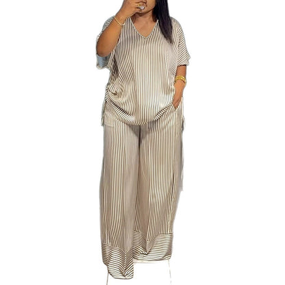 Straight Plus Size Set With Drawstring On Both Sides