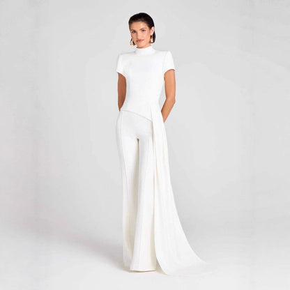 Draped Pants Sculpture Elegant Blouse And Pants Simple Female