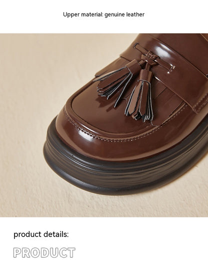 Ladies Tassel Japanese Leisure Small Leather Shoes