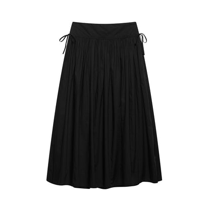 Vintage Wrap Short Top Poplin Skirt Two-piece Set