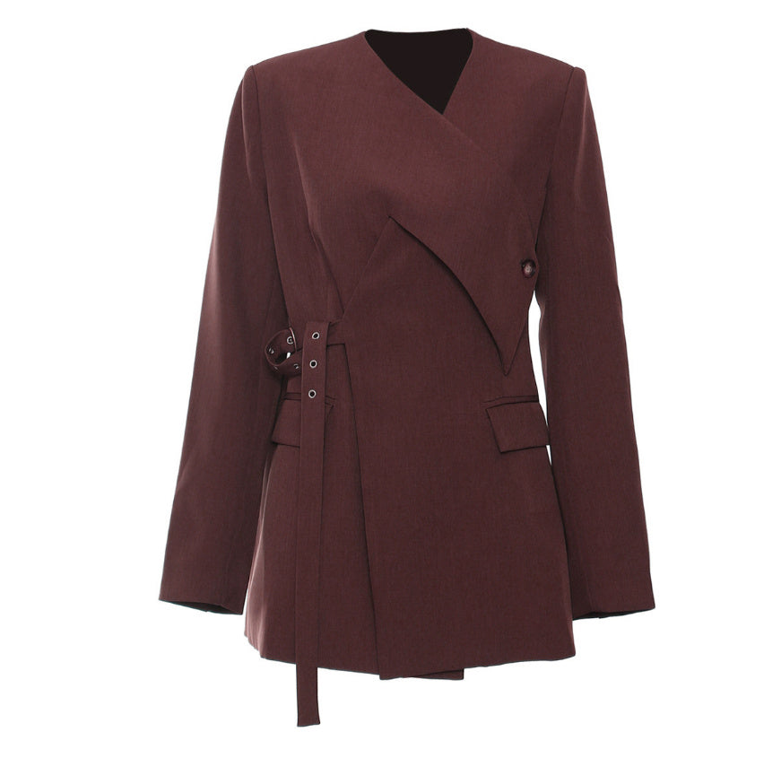 Irregular Cutting Heavy Industry Corns Waist-tight Suit Jacket