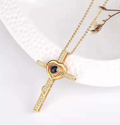 Projection Necklace Circular Collarbone Chain For Women