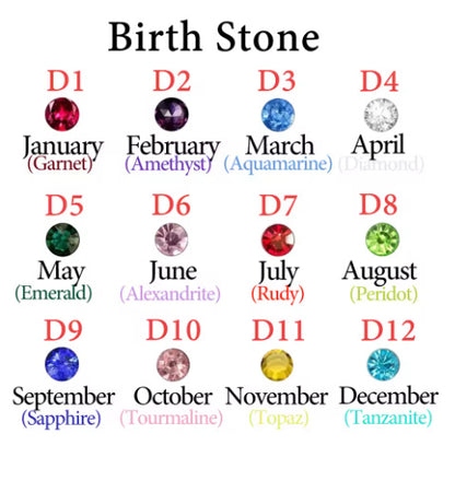 Stainless Steel Birthday Stone Necklace