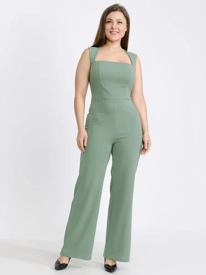 High Waist Wide Leg One-piece Trousers