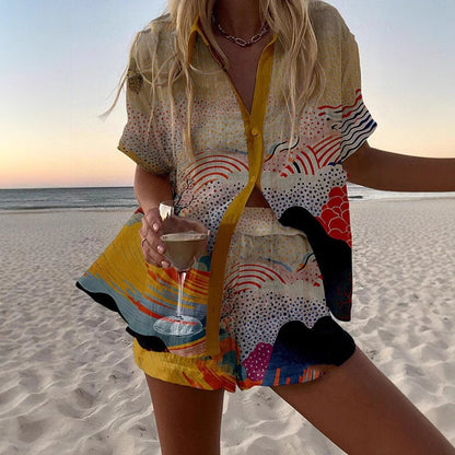 Personalized Gorgeous Digital Printing Casual Suit Women