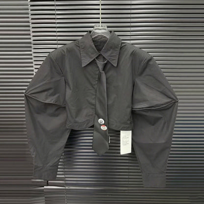 New Women's Clothing With Tie Short Shirt Fashion