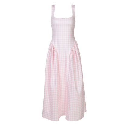 Fashion French Style Fresh European And American Strap Dress Women