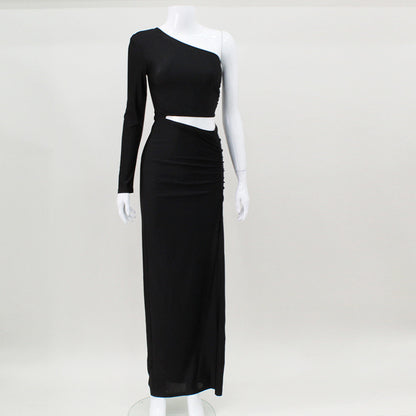 Fold Split Dinner Temperament Dress