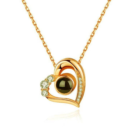 Projection Necklace Circular Collarbone Chain For Women