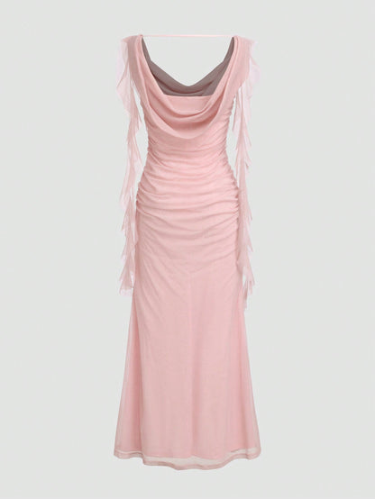 Elegant Solid-Colored Ribbon Wedding & Party Dress
