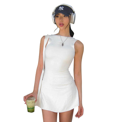 Backless Ruffles Casual Package Hip Dress