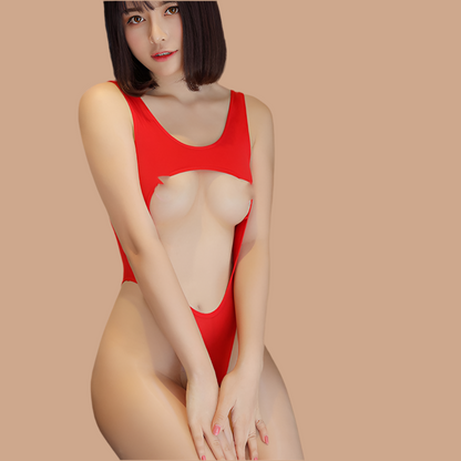 High Fork Translucent Bodysuit Tight Stretch