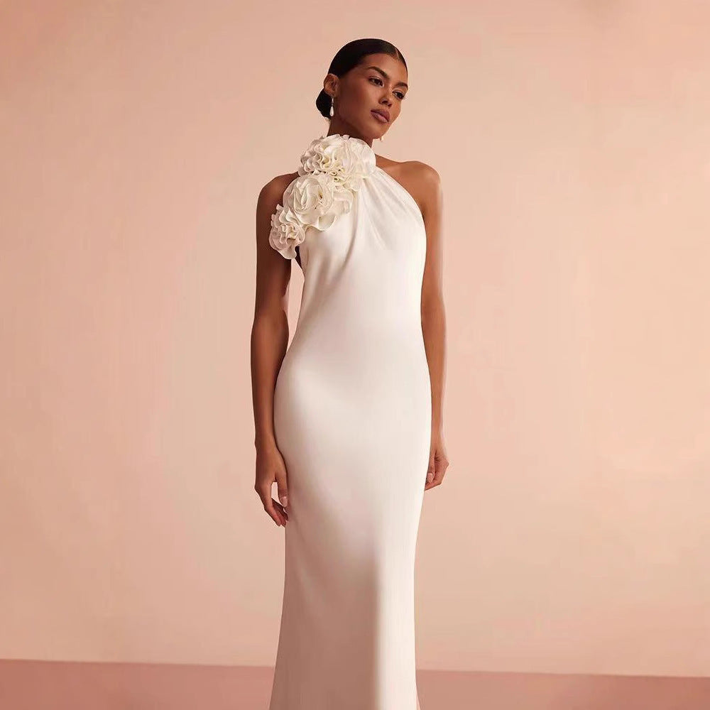 Halter Backless Evening Dress Niche Elegant