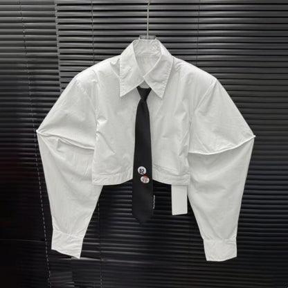 New Women's Clothing With Tie Short Shirt Fashion