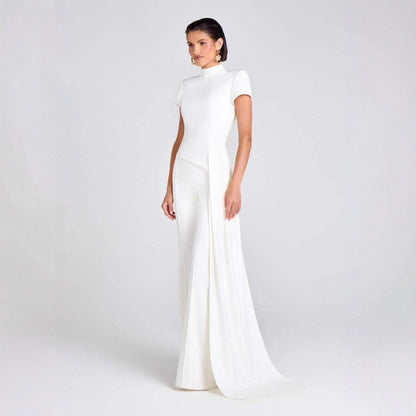 Draped Pants Sculpture Elegant Blouse And Pants Simple Female