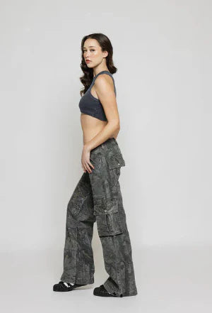 Casual Camouflage Cargo Pants Loose Overalls Summer Low Waist Straight Trousers With Pockets