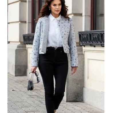 Women's Wear High Quality Sequined Casual Coat