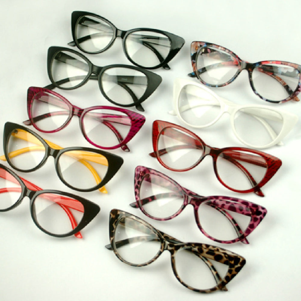 Classic Retro Women's Cat Eye Plain Glasses