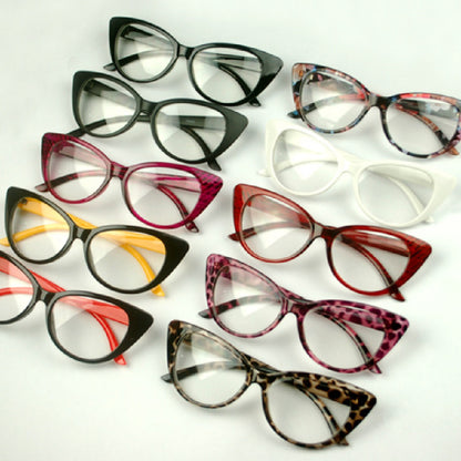 Classic Retro Women's Cat Eye Plain Glasses