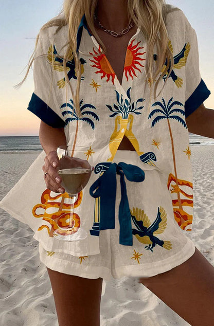 Personalized Gorgeous Digital Printing Casual Suit Women