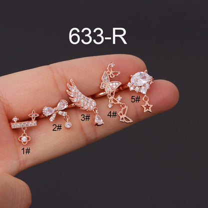 Bow Feather Fashion Zircon Ear Cuffs Simple Temperament