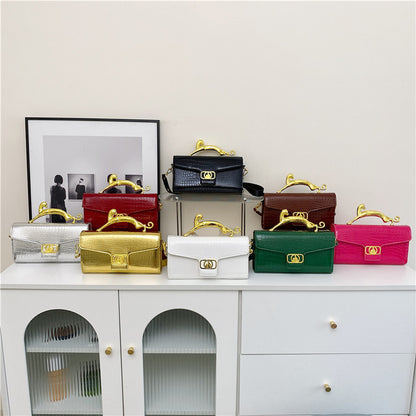 Women's Bag Is Fashionable And Simple, With A Hard Handle And A Carrying Crossbody Bag