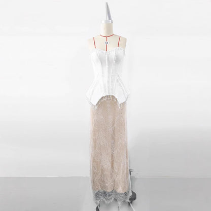 Socialite Style Elegant High-end Exquisite Crystal Evening Dress