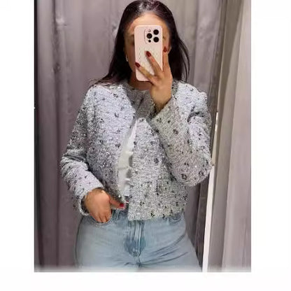 Women's Wear High Quality Sequined Casual Coat