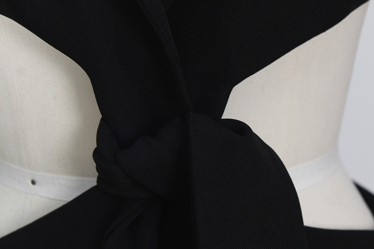 Women's High Street Style Hollowed Out Midriff Outfit Lace-up Small Suit Jacket