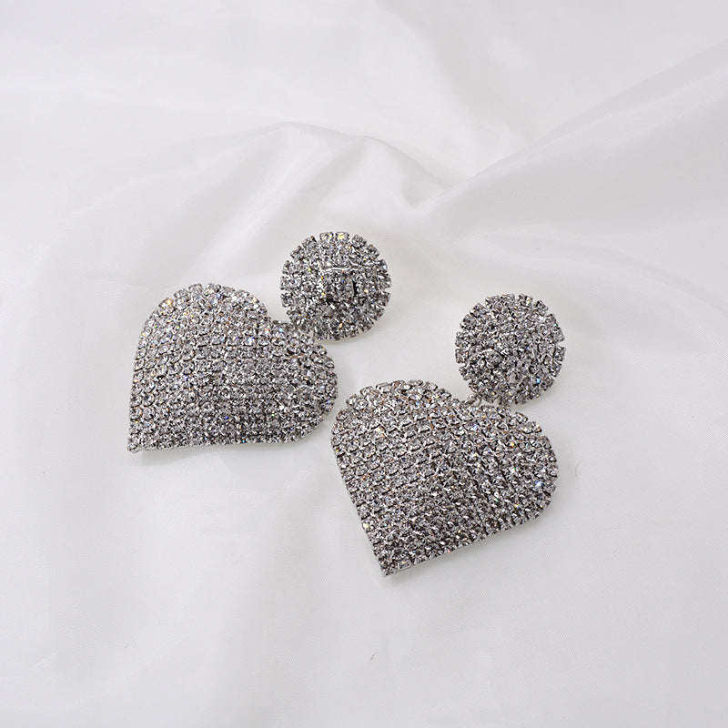 Love Earrings Women Long Earrings Large Silver Needle Earrings Women